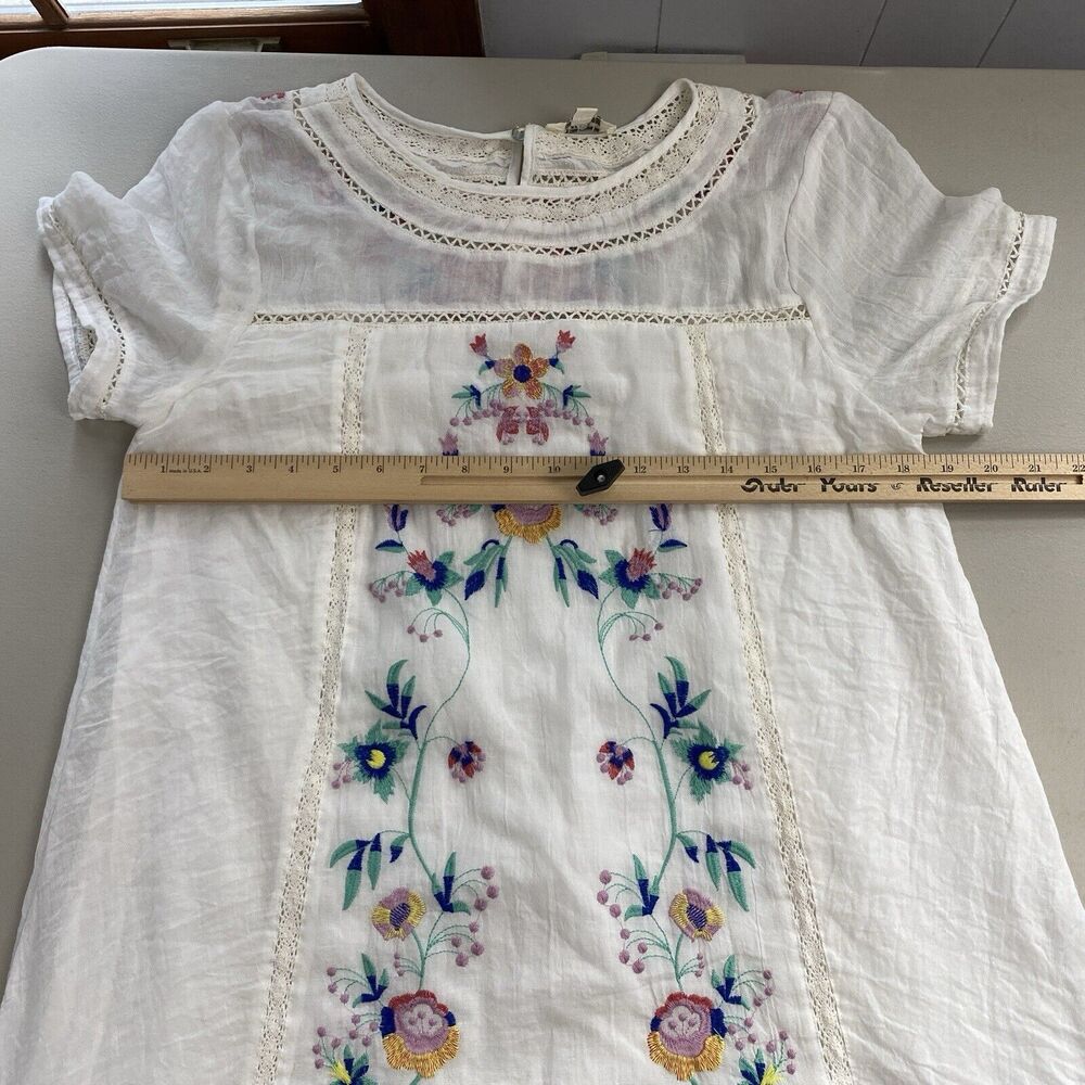 Umgee Tunic Top Women Small White Embroidered Floral Gauze Flowy Coquette Dainty - Picture 9 of 14